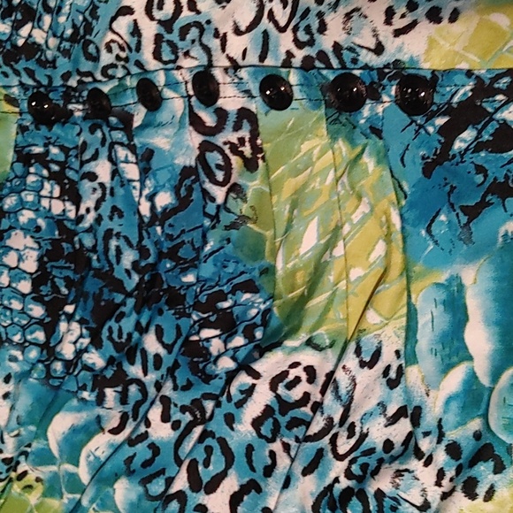 3/$30 Soft Works Blue Green Blouse Sz Sm - Picture 3 of 4